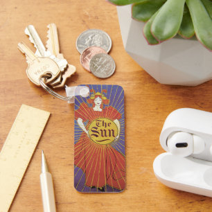 Porte-clés Art Nouveau vintage, journal New York Sun