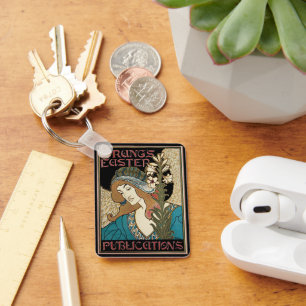 Porte-clés Art Nouveau vintage, publications de Pâques de Pra