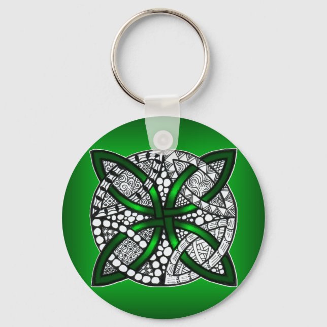 Porte-clés Art original Celtic Knot Green (Recto)
