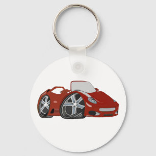 Porte-clés Art rouge de voiture de bande dessinée