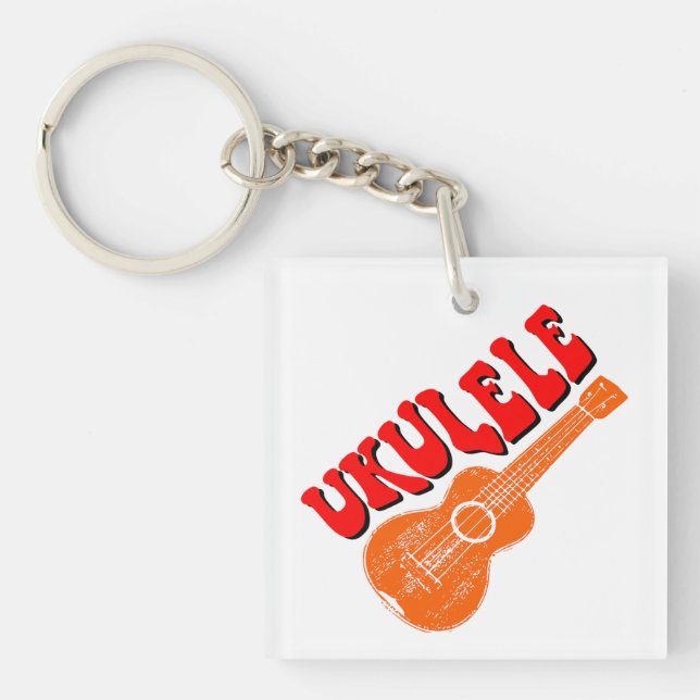 Porte-clés Art text groovy Ukulele (Devant)