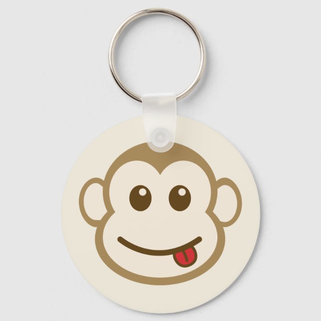 Porte-clés Art Vecteur Visage De Singe (Recto)