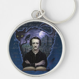 Porte-clés artistique gothique Edgar Allan Poe ave