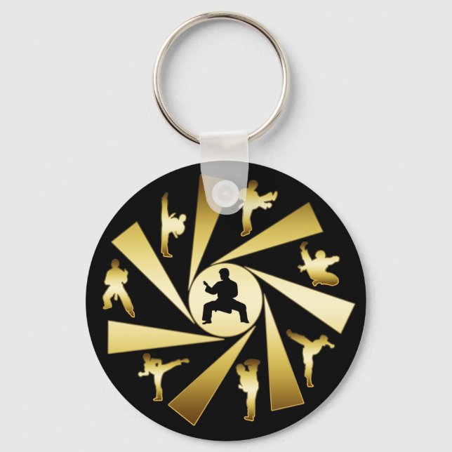 PORTE-CLÉS ARTS MARTIAUX OR ET NOIR (Recto)