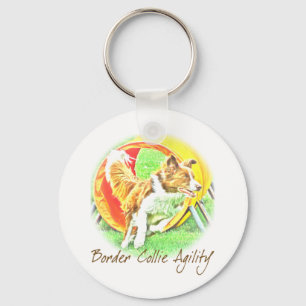 Porte-clés Artwork Border Collie Agility Keychain