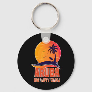 Porte-clés Aruba One Happy Island Belle plage de coucher de s