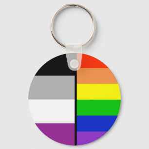 Porte-clés Asexual and Rainbow Flags Key Chain