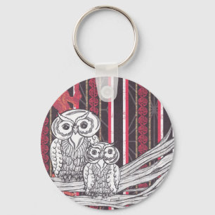 Porte-clés asiatique de hiboux