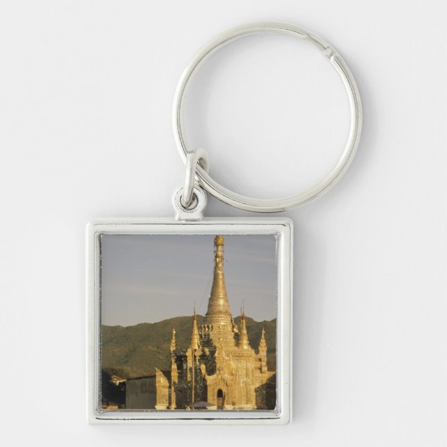 Porte-clés Asie, Myanmar, lac Inle. Pagodes. (Devant)
