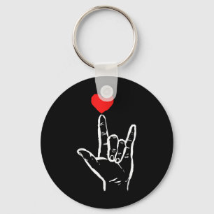 Porte-clés Asl I Love You Hand Heart American Sign Language V