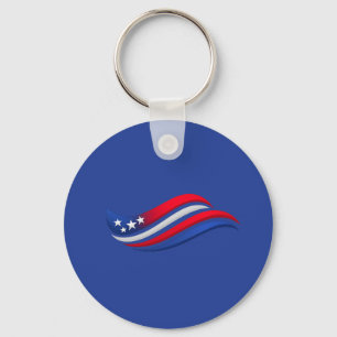 Porte-clés Assiette à drapeau ondulé patriotique   Célébratio