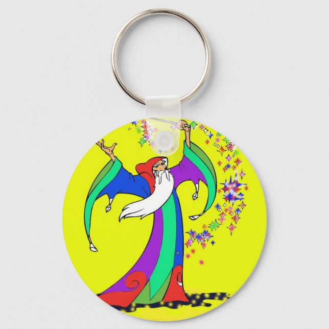Porte-clés Assistant coulant des sorts de magie colorés avec  (Recto)