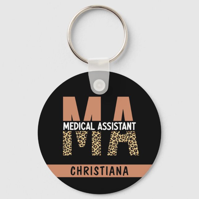 Porte-clés Assistant Médicale MA personnalisé Empreinte de lé (Recto)