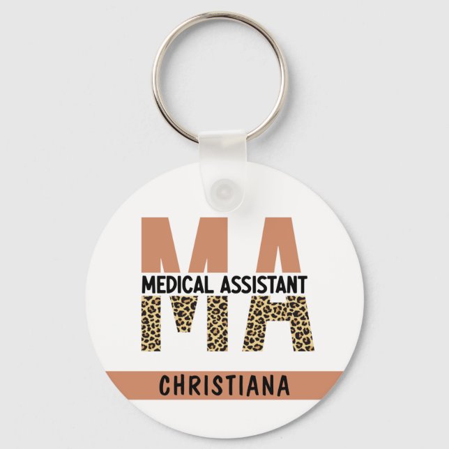 Porte-clés Assistant Médicale MA personnalisé Empreinte de lé (Recto)