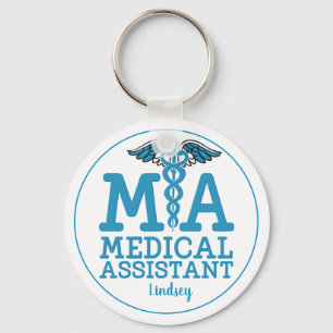 Porte-clés Assistant Médicale personnalisé Porte - clé bleu