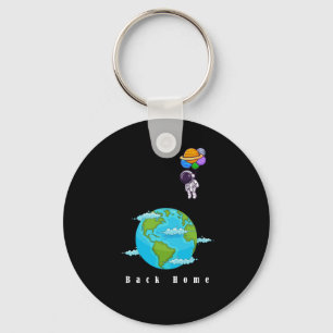 Porte-clés astronaute avec ballons terre d'atterrissage  