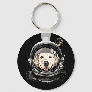 Porte-clés Astronaute De L'Espace Golden Retriever Lover Pet 