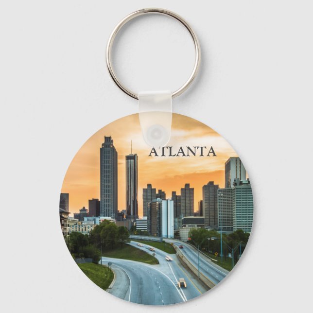 Porte-clés Atlanta, Georgia Sunset City Vue du centre-ville (Recto)