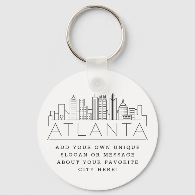 Porte-clés Atlanta, Géorgie Stylisé Skyline | Slogan personna (Recto)