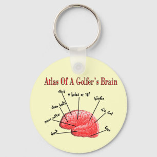 Porte-clés Atlas du cerveau d'un golfeur