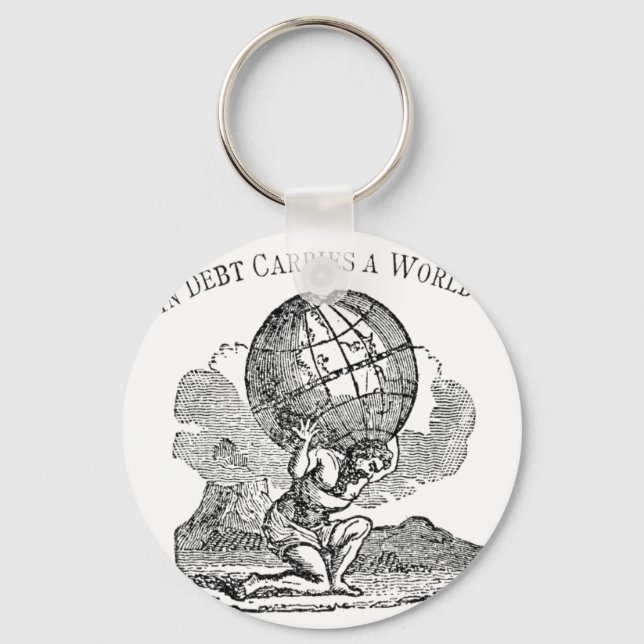 Porte-clés Atlas haussé / Citation de dette (Recto)