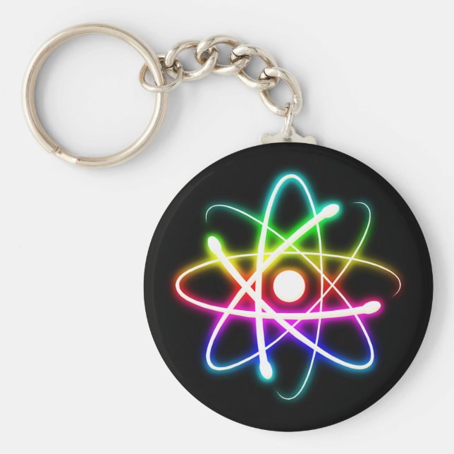 Porte-clés Atom brillant coloré | GEEK (Devant)