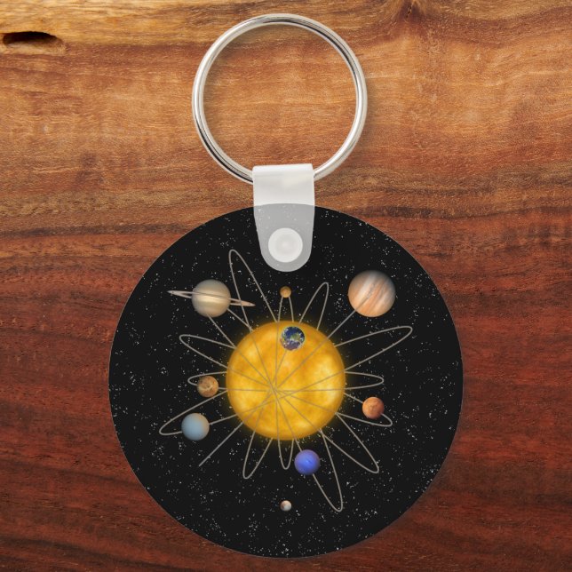Porte-clés Atom du système solaire - (Recto)