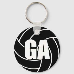 Porte-clés Attaque aux objectifs de netball Bague à clé GA