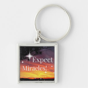 Porte-clés Attendez-vous à Miracles Sparkle Sunset Inspiratio