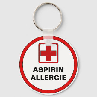 Porte-clés Attention - Aspirine allergie