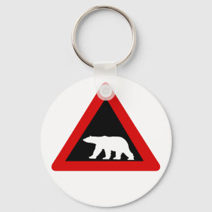 Porte-clés Attention aux ours polaires, signalisation, Norvèg