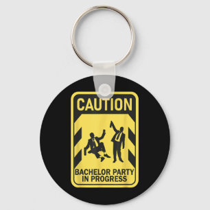 Porte-clés Attention enterrement de vie de garçon en cours Fu