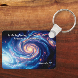 Porte-clés Au début, Dieu et Verse de création