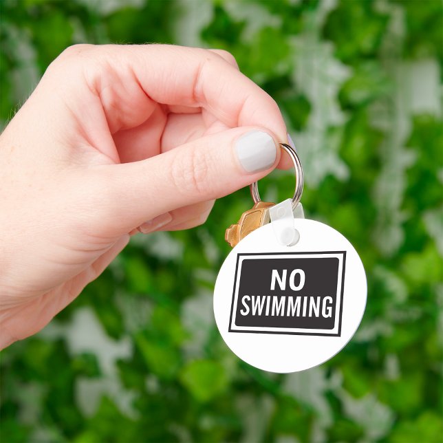 Porte-clés Aucun signe de natation Gras Noir et Blanc Avertis (Créateur téléchargé)