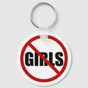 Porte-clés Aucune fille autorisée Porte - clé de typographie