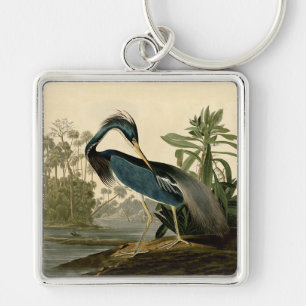 Porte-clés Audubon Héron de Louisiane Oiseaux Amérique Art