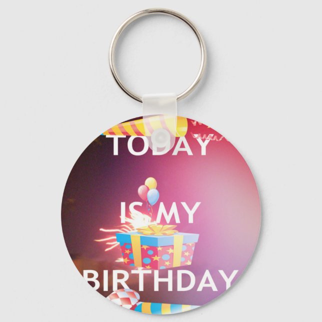 Porte-clés Aujourd'hui est mon art d'anniversaire (Recto)