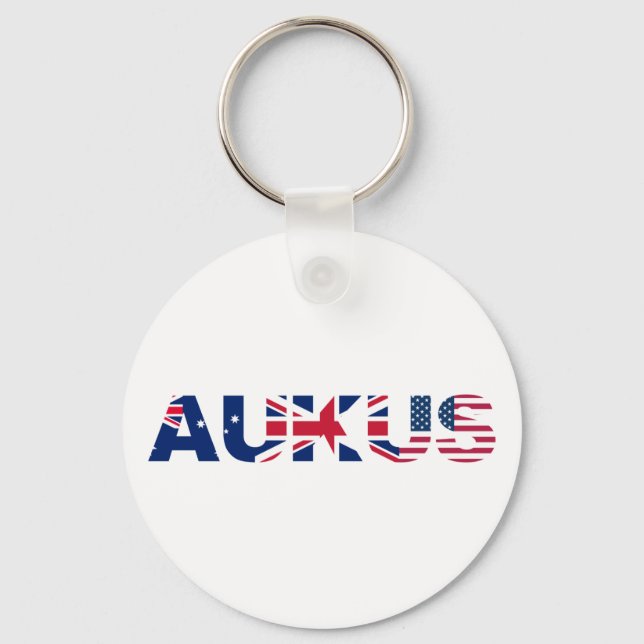 Porte-clés AUKUS AU Royaume-Uni Flags de l'Alliance du Pacte  (Recto)