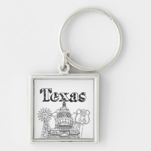 Porte-clés Austin Texas Art Vacances Texas Souvenir Design