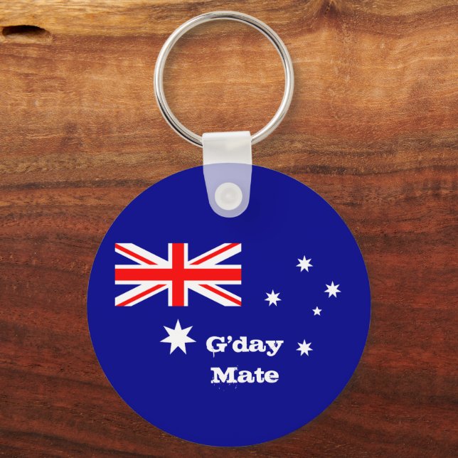 Porte-clés Australian Flag & G'day Mate salutations / Austral (Recto)