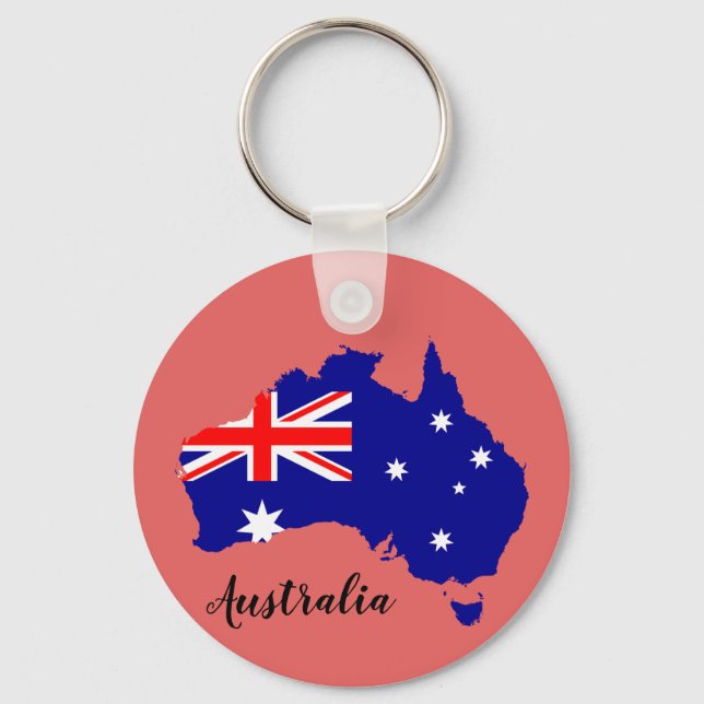 Porte-clés Australie Carte du drapeau australien Aussie (Recto)