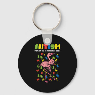 Porte-clés Autisme Danser Différents Flamant rose Beat mignon