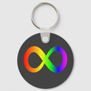 Porte-clés Autisme personnalisé Infinité arc-en-ciel Symbole