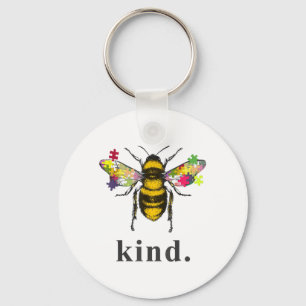 Porte-clés Autiste   Autisme Be Kind Beekeeper Puzzle Piece