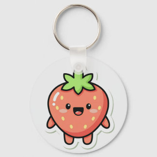 Porte-clés Autocollant esthétique fraise pastel – I