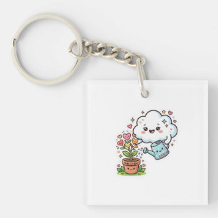 Porte-clés Autocollant Mignon Kawaii Plante Gentillesse Nuage