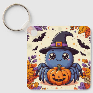 Porte-clés Automne/automne/araignée/sorcière/halloween
