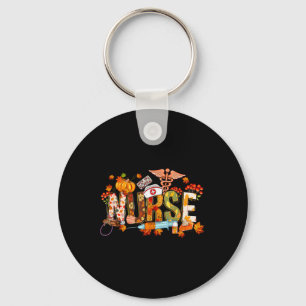 Porte-clés Automne Citrouille Automne Infirmière Vie de Thank