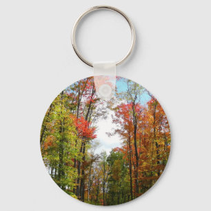 Porte-clés Automnes Arbres et Ciel bleu Automne Photographie 