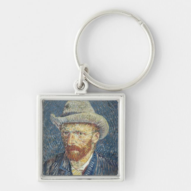 Porte-clés Autoportrait de Vincent van Gogh | avec le chapeau (Devant)